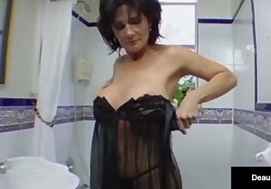 Big boos brunette indulging in cowgirl fucking