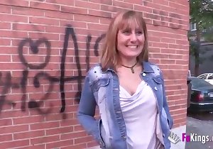 Playful blonde shows her fellatio skills at first