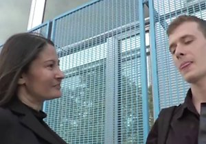 Adorable brunette in an amateur swinger vid